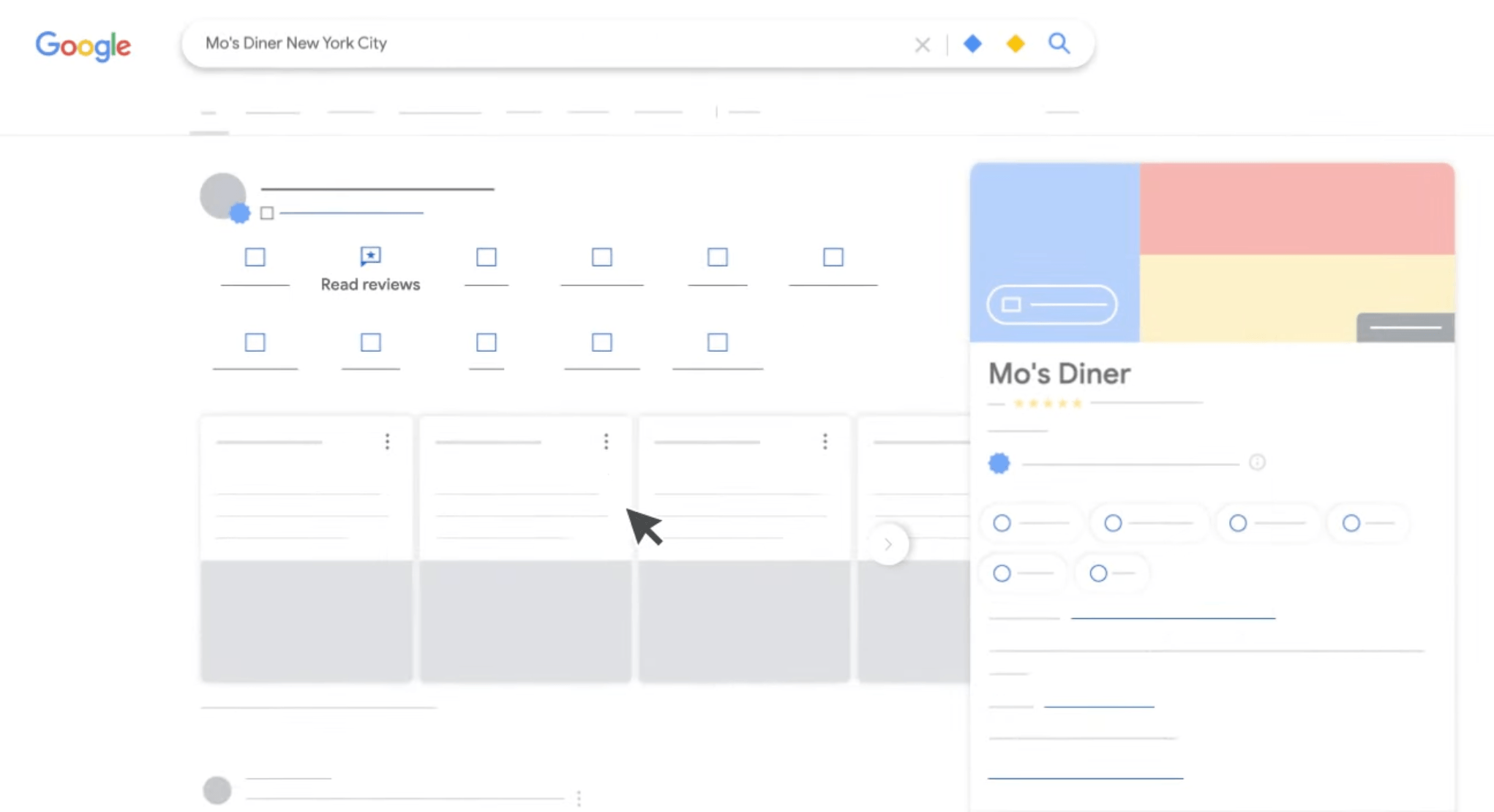 Google Business Profile dashboard with the Read reviews option highlighted